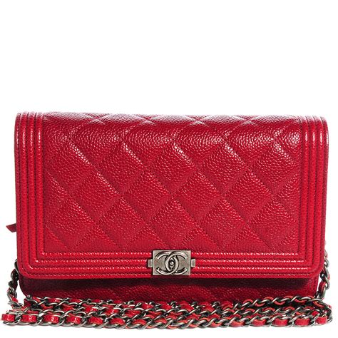 chanel boy red wallet